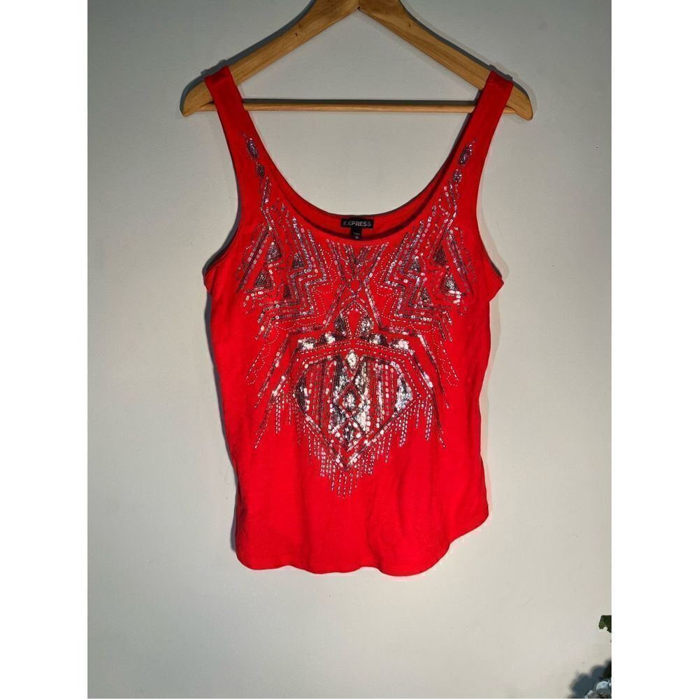 Express Y2k Vintage Tank With Sequence | Size Sma… - image 1